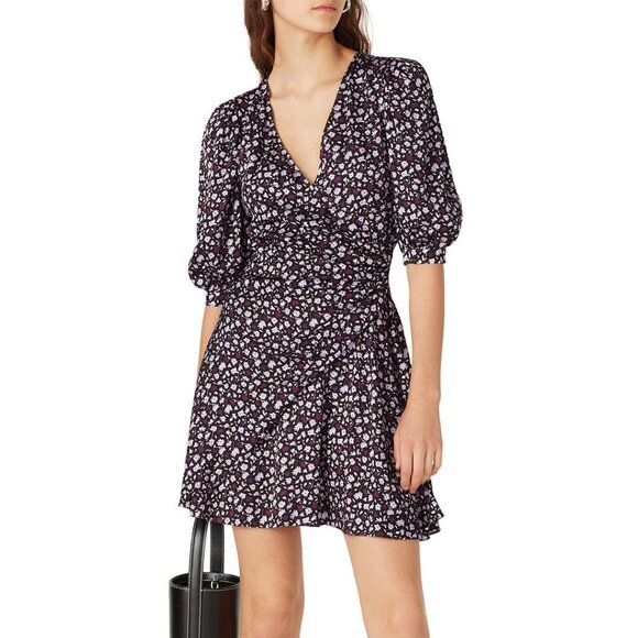 CHINTI & PARKER Wrap-effect floral-print crepe de chine mini dress, NWT, UK 10 - Picture 1 of 5
